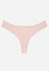 Różowe Gładkie Majtki Stringi z Bawełną Chrysile