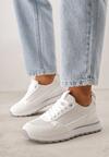 Białe Sneakersy z Siateczką i Modnymi Wstawkami Corona
