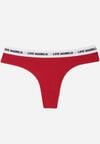 Czerwone Majtki Stringi z Bawełną Ozdobione Napisami Amero