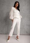 Białe Klasyczne Spodnie VICES Garniturowe High Waist Dimaia