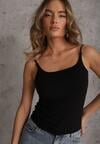 Czarny Top z Wiskozy na Podwójnych Ramiączkach Indrea