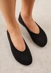 Czarne Balerinki z Imitacji Zamszu w Stylu Basic Saraphiele