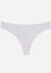 Szare Gładkie Majtki Stringi z Bawełną Chrysile