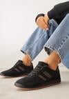 Czarno-Brązowe Sneakersy Ozdobione Dwoma Paskami Lannatea