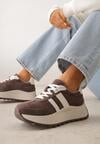 Brązowe Sneakersy ze Skóry Naturalnej na Platformie Cezella