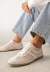 Beżowe Siateczkowe Sneakersy w Stylu Tenisówek Adranella