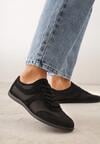 Czarne Siateczkowe Sneakersy w Stylu Tenisówek Adranella
