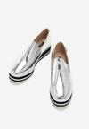 Srebrne Slip On Damask