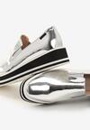 Srebrne Slip On Damask