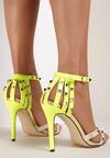 Beżowo-Zielone Neonowe Sandały Exemplary