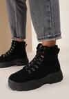 Czarne Zamszowe Sneakersy Chaparral