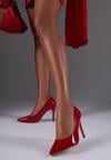 Czerwone Lakierowane Eleganckie Szpilki Vices z Wkładką ze Skóry Naturalnej Innalora