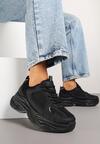 Czarne Sneakersy Vices na Platformie Ozdobione Tłoczeniem Natiselle