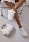 Sneakers Eanneth Alb cu argintiu
