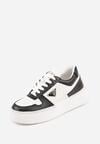 Czarno-Białe Sneakersy Vices na Platformie z Perforacją i Geometryczną Aplikacją Vilvesia
