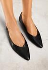 Czarne Balerinki Vices Ozdobione Migdałowym Noskiem Neoranea