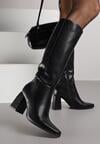 Czarne Skórzane Kozaki VICES do Kolana na Słupku w Eleganckim Stylu Reiandra