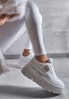 Białe Chunky Sneakersy Vices na Platformie z Okrągłym Detalem Sedvira