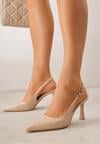 Pantofi stiletto Natera Bej închis