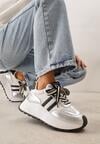 Srebrne Streetwearowe Sneakersy Chunky VICES na Platformie Ilnatea