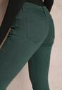 Zielone Spodnie Skinny z Napami na Nogawkach Gerli