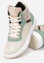 Beżowo-Zielone Sneakersy Egolis