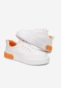 Biało-Pomarańczowe Sneakersy Aegippe