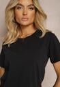 Czarna Koszulka T-shirt z Bawełny Radovida
