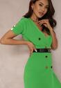 Zielona Sukienka z Paskiem Cythythia