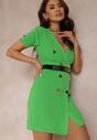 Zielona Sukienka z Paskiem Cythythia