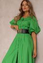 Zielona Sukienka z Paskiem Amphareo
