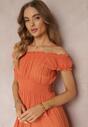 Pomarańczowa Sukienka Hiszpanka z Falbanką Anarine