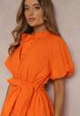 Pomarańczowa Sukienka z Bawełny Halpy