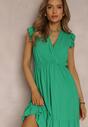 Zielona Sukienka z Wiskozy Perretrius