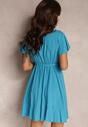 Niebieska Sukienka z Wiskozy Amathomela