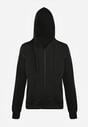 Czarna Bluza z Kapturem Zapinana na Suwak Edan