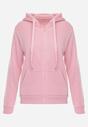 Różowa Bluza z Kapturem Zapinana na Suwak Edan