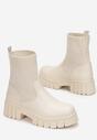 Botine bej cu carâmb elastic Solines