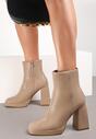 Botine bej Soila cu toc