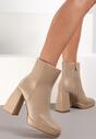 Botine bej Soila cu toc