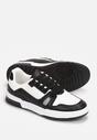 Czarno-Białe Sneakersy Sznurowane z Ekoskóry Fondil