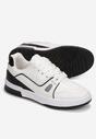Biało-Czarne Sneakersy Sznurowane z Ekoskóry Fondil