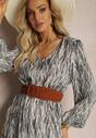 Rochie Gri cu Elastic in Talie Nossi