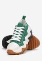Zielone Sneakersy na Platformie z Wypustkami Zegrer