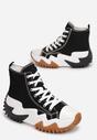 Czarne Sneakersy za Kostkę na Platformie z Wypustkami Fidor