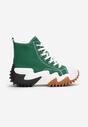 Zielone Sneakersy za Kostkę na Platformie z Wypustkami Fidor