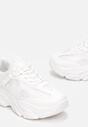 Białe Sneakersy na Grubej Podeszwie Laodene
