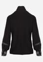 Czarna Koszula ze Stójką i Koronką Phaeninca