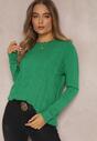 Zielony Sweter z Geometrycznym Tłoczeniem Hephair