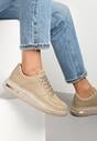 Sneakerși bej închis sub gleznă cu perforații Kallestra